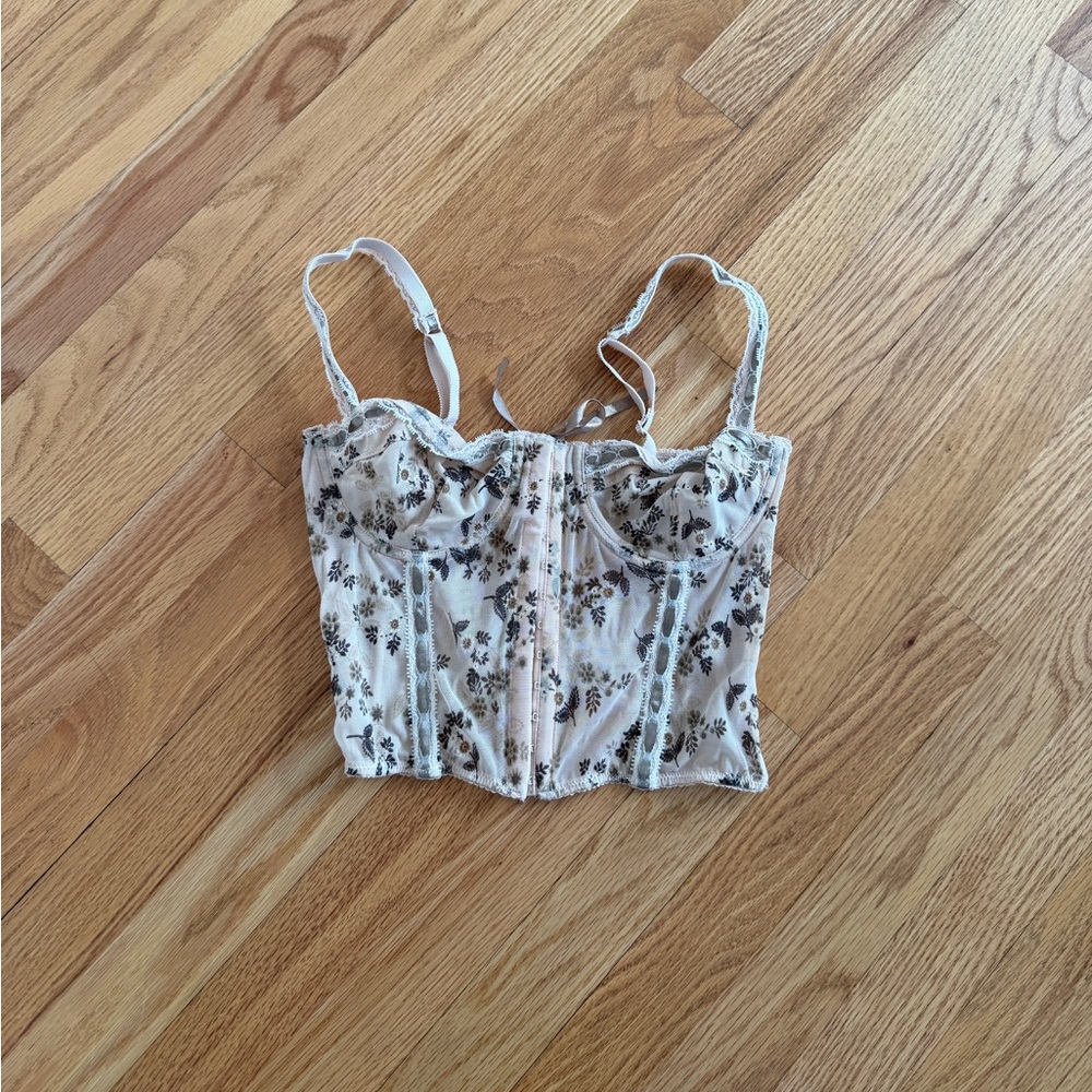 Vintage corset bustier floral